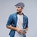 Qossi Newsboy Cap for Men Flat Hats Adjustable Breathable Irish Caps Cabbie Ivy Driving Hunting Sport Golf Outdoor Light Grey Blue