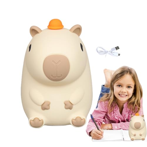 Luz nocturna Capybara, luz nocturna de silicona Capybara - Lámpara de noche para tocar | Luz de noche con forma de animal Capybara, lámpara de noche de silicona para dormitorio, dormitorio