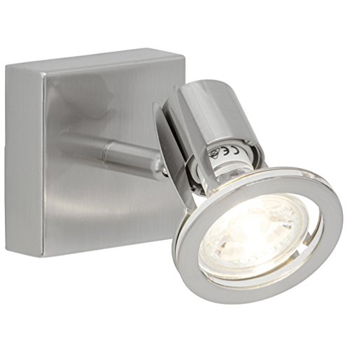 Brilliant AG G36210/77 Spot patère LED, Métal, GU10, 4 W, Acier/Chrome, 0 x 11.5 x 8 cm Cover
