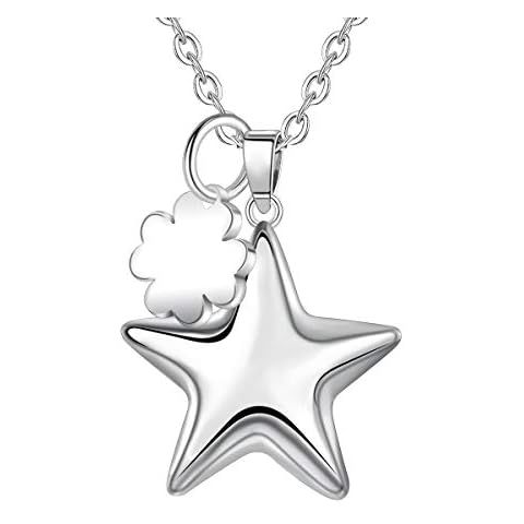AEONSLOVE Satr Necklace Long Lucky Clover Pendant Chime Bell Ball Music Necklace Original Gift Jewellery for Women Baby Pregnancy Pregnant Cover