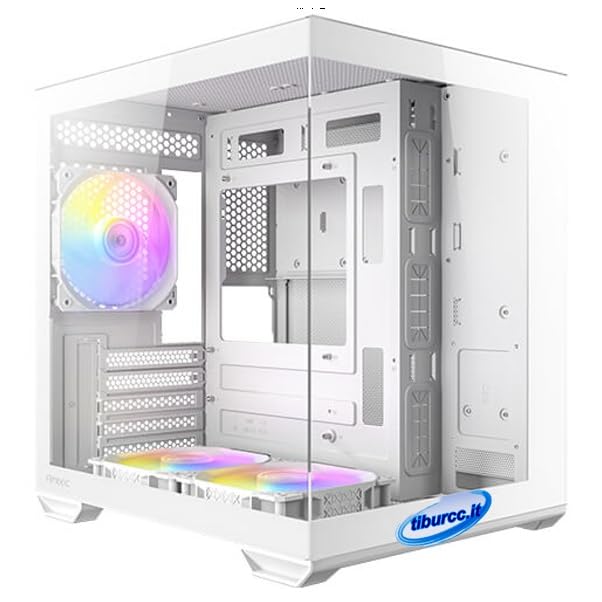 Computer Gaming PC Panoramico mini doppia camera (R5 7500F, RTX 5070 12GB) 32GB RAM 1TB NVMe WIFI Bluetooth