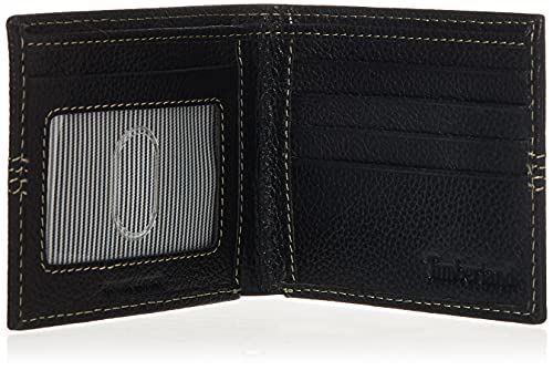 Timberland Carteira masculina Sportz Quad de couro, Preto (ponto quádruplo), tamanho nico