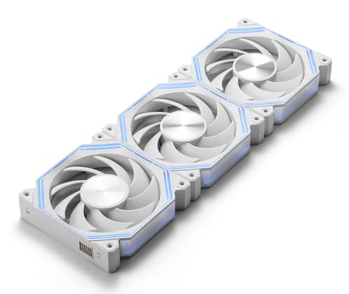 Image of darkFlash INF34 120MM PC Case Fan, Daisy-Chain, up to 2000RPM Cooling, 4-Pin PWM, ARGB CPU Cooling Computer Fan, 3 Pack (Forward, White)