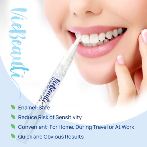 Viebeauti Teeth Whitening Pen (3 Pcs), 30+ Uses, Effective, Painless, No Sensitivity, Travel-Friendly, Easy To Use, Beautiful White Smile, Mint Flavor #TOP3