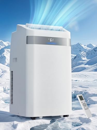 MEPTY 12000BTU Portable Air Conditioners, Portable AC Unit with Dehumidifier, Sleep Mode, 24H Timer, Cools Room up to 550 sq.ft, Room Air Conditioners with Self-evaporation System for Bedroom