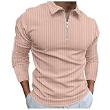 Polos para Hombre Ropa Cómodos Slim Fit Casual Camisa Elegantes Deportiva con Cremallera Top Clásica Moda Basic Polo de Manga Larga Ligera Camisetas