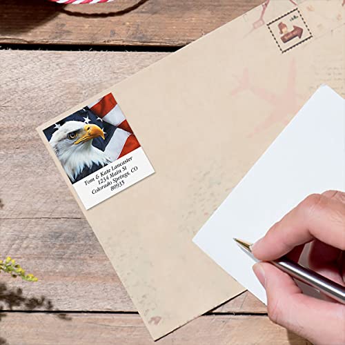 Patriotic Bald Eagle Personalized Return Address Labels – Set Of 144, Square, Self-Adhesive, Flat-Sheet Labels, By Colorful Images #TOP2