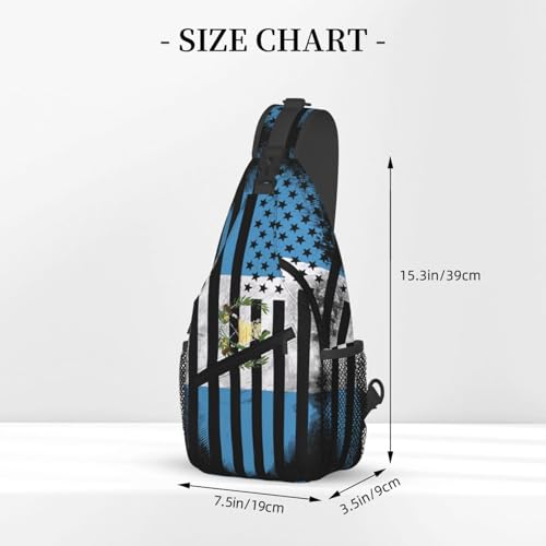 SUNNYEE Guatemala Guatemalan American Flag Crossbody Bags Sling Backpack Cross Chest Bag Sports Shoulder Bag Gym Fanny Pack Adjustable Cycling Daypack Diagonally Rucksack for Running3