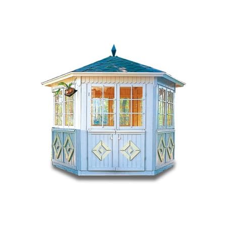 Amazon ガーデニア 人気の2坪サイズ 屋内にベンチ付ガゼボのパネルハウス 物置 倉庫