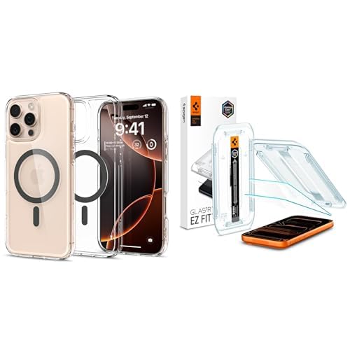 Spigen iPhone 16 Pro Max ince MagSafe Kılıf Ultra Hybrid Sararma Karşıtı DuraClear™ Hava Kanalı Teknolojisi™ Spigen iPhone 17 Pro Max / 16 Pro Max Cam Ekran Koruyucu