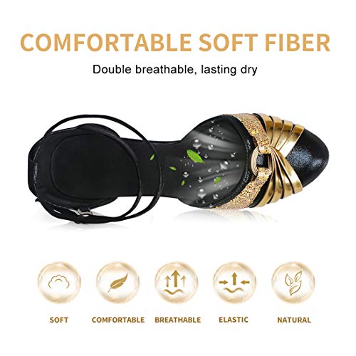 iCKER Womens Latin Dance Shoes Heeled Ballroom Salsa Tango Party Sequin Dance Shoes2