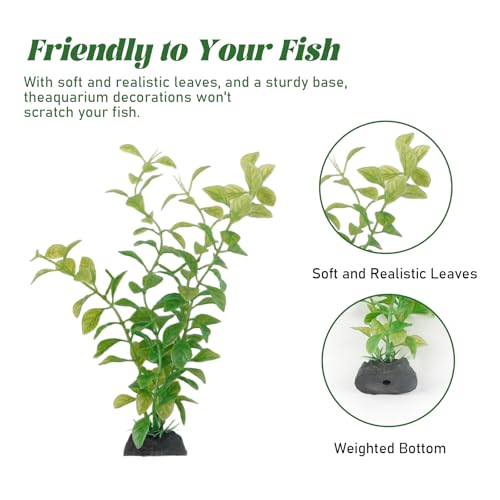 FENGQQKJ Aquarium Deko Aquarium Zubehör Aquariums Pflanzen Künstlich Wasserpflanzen Aquariums Miniteich Plastikpflanzen Fisch Tank Schildkröte Aquarien Dekorationen Rot Grün für Aquarien 10 Stück