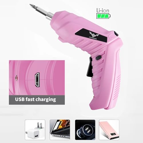 Chave de fenda elétrica 14 em 1, sem fio, recarregável, rosa, pequena, conjunto de furadeiras elétri