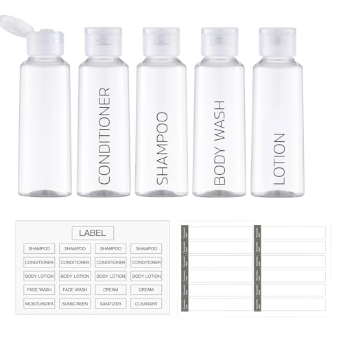 Travel Bottles for Toiletries: Travel Size Shampoo Bottles tsa approved - 3.4 oz Travel Essentials Containers Leak Proof - Clear 100ml