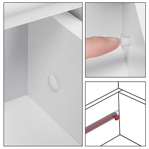 Yaheetech Nachttisch mit Schublade, Beistelltisch mit Ablage, Nachtkonsole Kommode Sofatisch, 40 x 30 x 61 cm Weiß – Ansicht 3