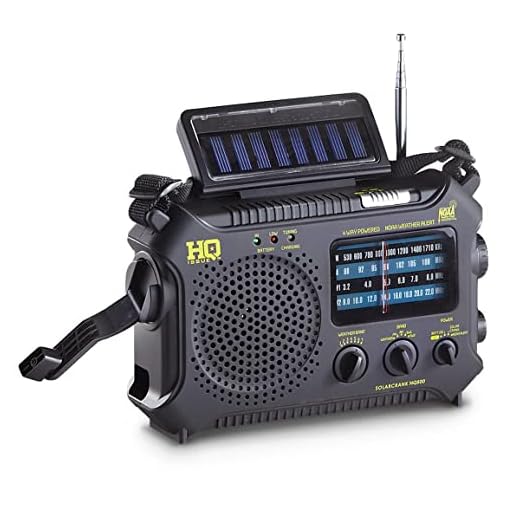HQ ISSUE Dynamo Emergency Radio Hand Crank Solar Portable W/AM FM, NOAA Weather Alert, Shortwave, & Flashlight, Black