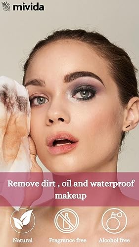 Mivida Makeup Remover Wipes | Hypoallergenic Facial Cleansing Make Up Remover Face Wipes With Vitamin E | Fragrance Free, Alcohol Free Wipes | 50 Count #TOP3