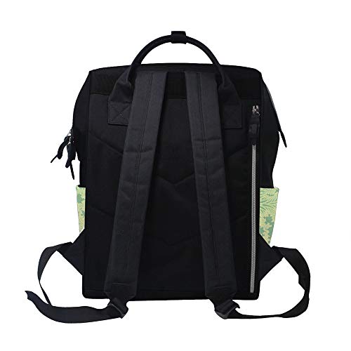 Sac à dos multifonction vert au design abstrait herbe grand format 40 cm - 3