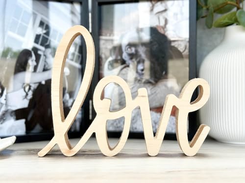 Wood Love Sign Decor,Love Freestanding Sign for...