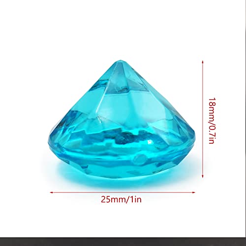 XHKDSYMC 100Pcs Clear Acrylic Diamonds 25mm Wedding Table Scatters Gemstones Confetti for Vase Fillers,Floral Decor,Bridal Shower Decorations,Home Centerpieces,Candle Display (Sky Blue) - Thumbnail 2