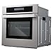 Cosmo C106SIX-PT 24 in. Single Wall Self Cleaning Electric Convection Oven with 10 Functions in Stainless Steel