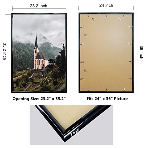 Graduationmall FF-PF1-2436-1 24X36 Poster Frame With Uv Protection Acrylic,Hanging Hardware thumb #3