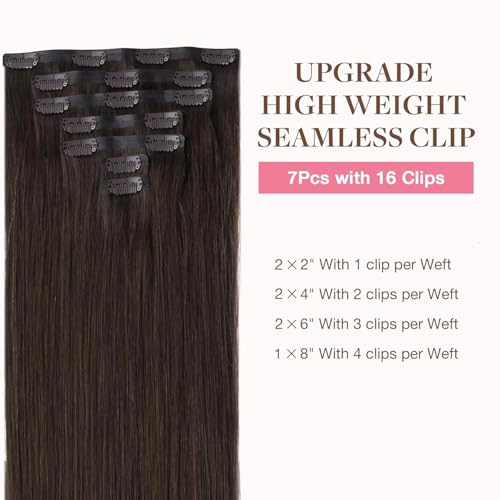Image of GOO GOO Seamless Clip in Hair Extensions Real Human Hair Remy Extensions