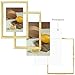 Frametory, Floating Picture Frames Set - Gold Metal Photo Frames - Real Glass - Displays One 11x14, Two 8x10, And Four 5x7 Inch Photos for Home Decoration