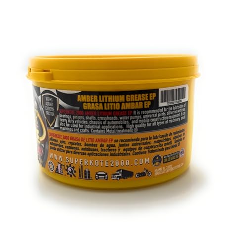 Lithium Grease Superkote 2000 / NLGI 2 / Multipurpose/Lithium/Lubricant/EP/High Temp/Industry/Construction/Automotive/Amber Grease / 360g - Image 6
