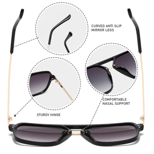 Lunettes de soleil double pont style rétro dégradé aux finitions soignées - 6