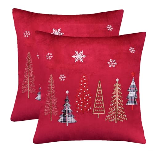 Tosleo 2 Stück Kissenbezug Weihnachten 60x60 cm Dekokissen...