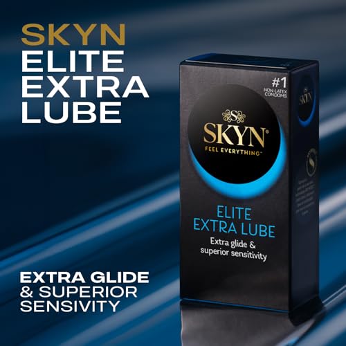 Image of SKYN Elite Extra Lube Condoms - 12 Count - Ultra-Thin, Lubricated Latex-Free Condoms with Extra-Silky Lubricant
