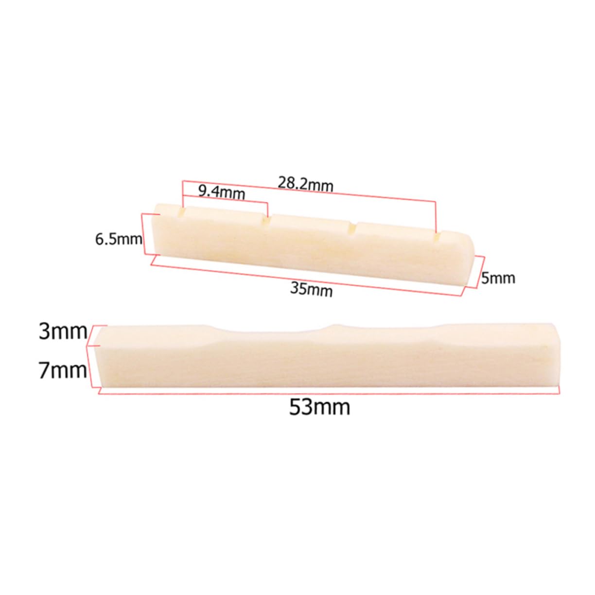 HEMOTON Ukulele Guitar Nut Saddle Set Dj102 Bridge Saddle Nut Guitar Accessory