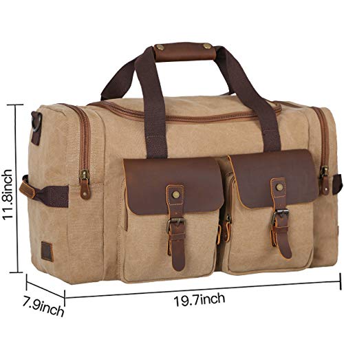 WOWBOX Duffel Bag Travel Weekender Duffle Bag Luggage Bags for Men Women Overnight Carry on Bag Gym Bag with Shoes Compartment Brown