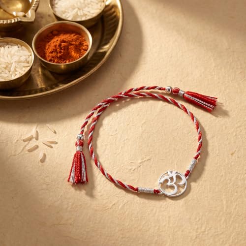 Image of GIVA 925 Silver Shree Om Rakhi| Raksha Bandhan Rakhi for Mens | Gift for mens | With Certificate of Authenticity and 925 Stamp