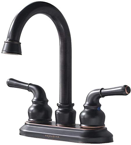 VCCUCINE Bathroom Faucet, Commercial 2 Handle Lavatory Centerset Oil Rubbed Bronze Bathroom Sink Faucet, Bathroom Vanity Vessel Sink Faucet