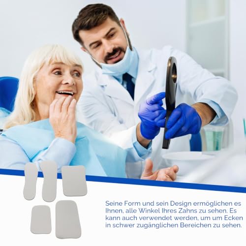 5 Stück Zahnspiegel Mundspiegel, Zahnarztspiegel Kieferorthopädische Inspektionsspiegel, Irregulär Zweiseitiges Spiegel Zahnpflege Set für Klinische Zahnärzte Zahnarzt Spiegel