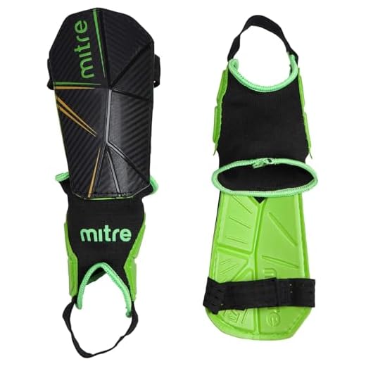 Mitre Delta Ankle Protect Fußball-schienbeinschoner, Schwarz/Grün/Gelb, L