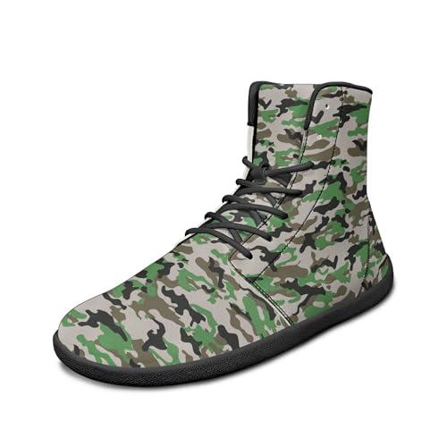Image of Fashion Print Womens Mens High Top Barefoot Sneakers Flat Shoes