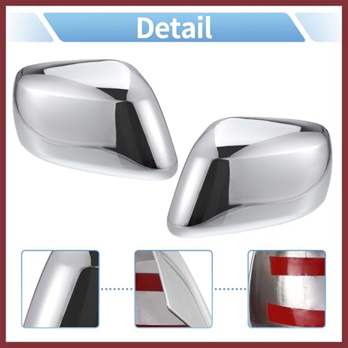 HEROFFIX for Nissan Frontier Pathfinder Xterra 2005-2015 Driver Passenger Side Mirror Covers Cap Overlay Rearview Mirror Guard Covers Silver Tone 1 Pair by HEROFFIX - Used condition - Image 4