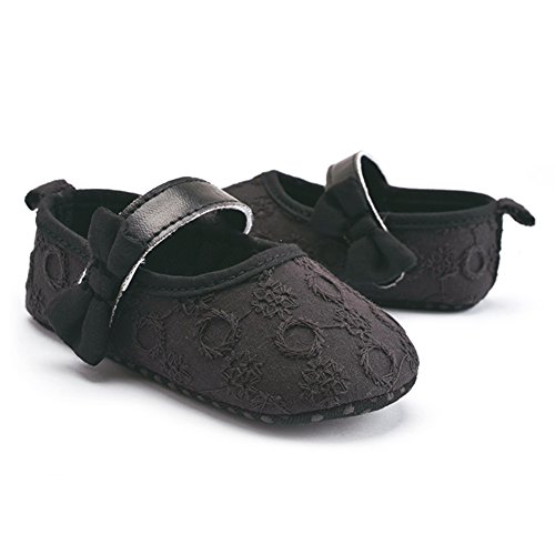 Amazingdeal Lindo sapato para bebês recém-nascidos de algodão para berço laço Prewalker sola macia,