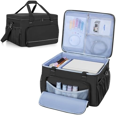 Yarwo Printer Carrying Case Compatible with DNP/Fujifilm/HiTi Dye Sublimation Photo Printer, Padded Printer Travel Bag with Divider for Thermal Photo Printer, Media Rolls, Paper, 47 x 42 x 32 cm