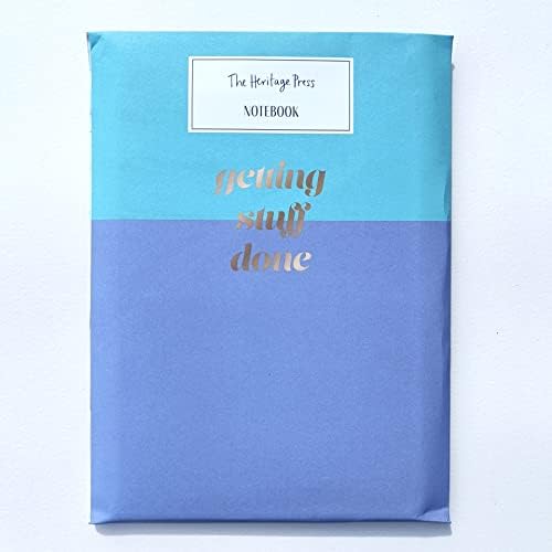 The Heritage Press 'Getting Stuff Done' A5 Notebook with Shiny Gold Satin Foil Finishing - Perfect for Office, Home, School, Business, Writing or Note Taking - 192 Pages