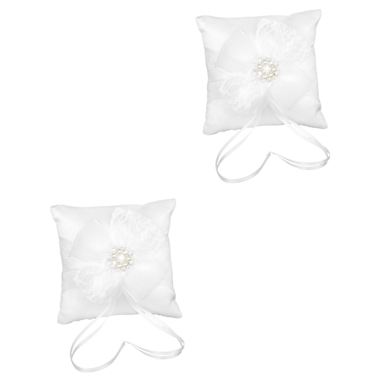 PLAFOPE 2 Stücke Hochzeit Kissen Braut Bearer Kissen Satin Für Zeremonie