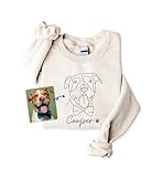 NAZENTI Personalized Dog Mom Sweatshirt with Name, Dog Mom Shirt, Custom Pet Portrait from Photo, Fur Mama Crewneck, Pet Lovers Gifts Mothers Day Birthday Christmas