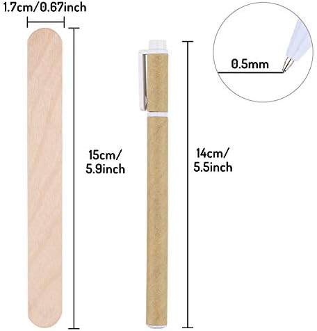 Whaline 50Pcs Wooden Plant Labels with 1 Marker Pen, Waterproof Round Head Plant Sign Tags Birch Wood Plant Label, Eco-Friendly Garden Markers for Seed Potted Herbs Flowers Vegetables (15 x 1.7 cm)