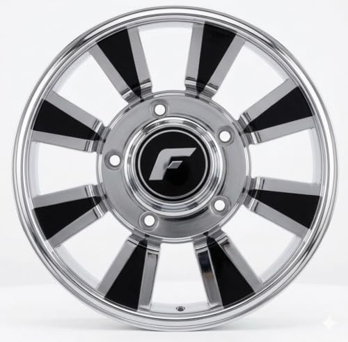 Image of Luxury 15-Inch Hubcaps Compatible for Bolero | Unique Spiral Blade Design | Weather-Resistant Alloy Look Wheel Caps | Steel Wheel Cover | Black /Silver MS Material (Chrome Metal Wheel 15 inch Inch)