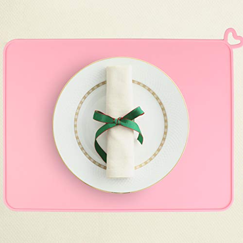 Cabilock Jogo americano de silicone para crianças e crianças pequenas, tapete antiderrapante para me