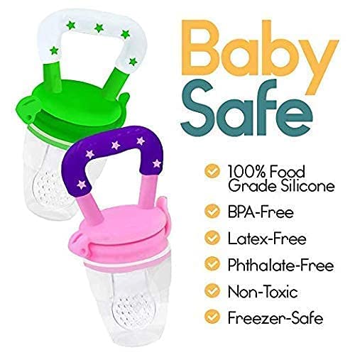 Image of Baby Teether for Teeth Bebe Pacifier Fresh Food Feeder| BPA Free Silicone Soother Baby Nipple for Kids (Multicolor) (Pack of 1)