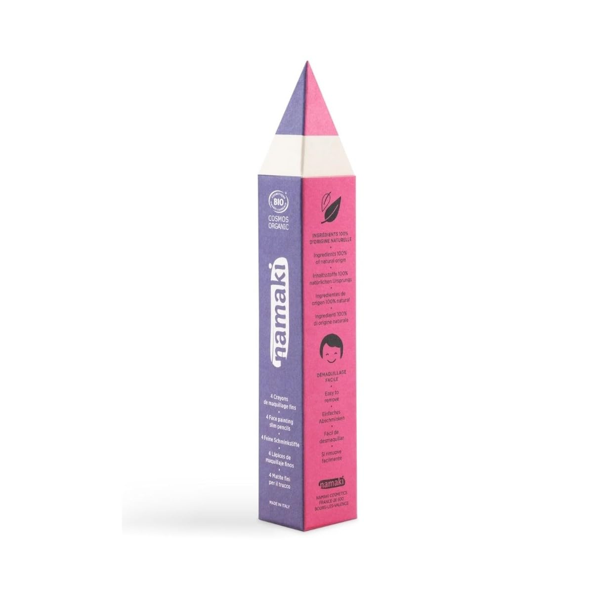 Set of 4 Fine Make-Up Pencils - Purple/Fuchsia/Pink/White Namaki, Multicolored, 1 count (Pack of 4)